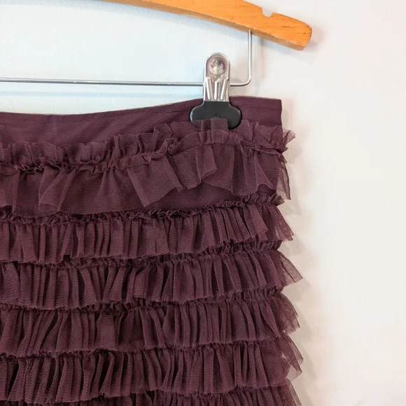 Anthropologie Let Me Be Ruffled Tule Maxi Tiered A-Line Skirt Sz. M - Picture 4 of 12